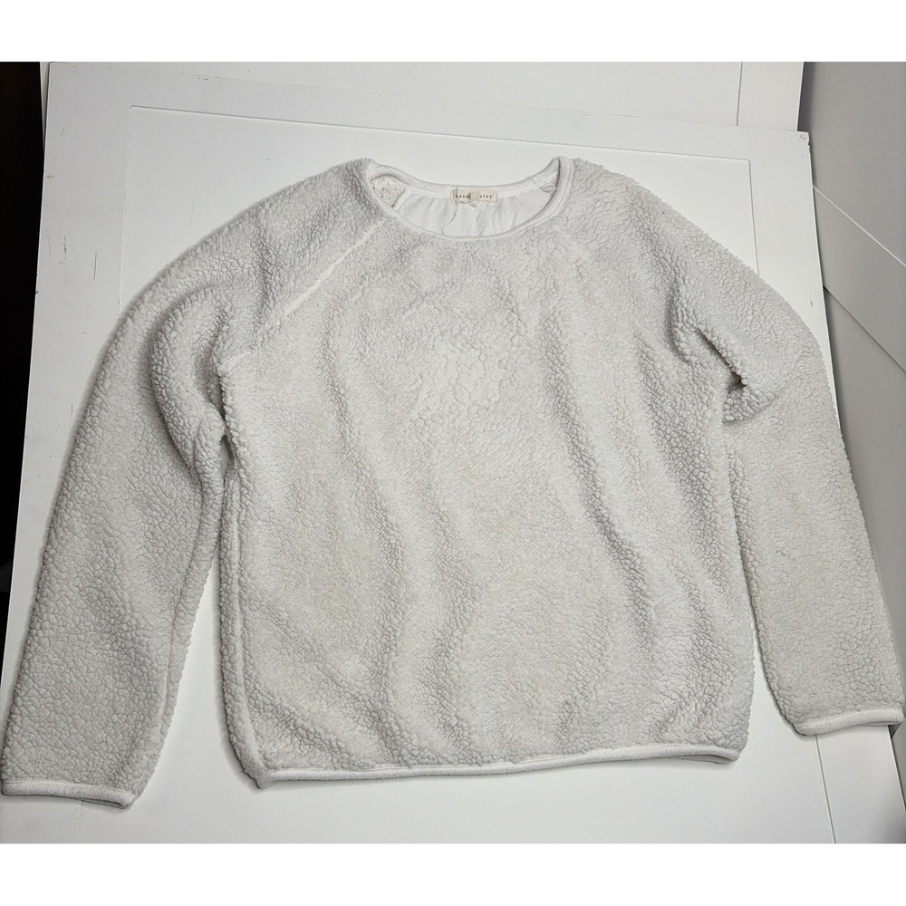 Wasabi Mint Sherpa Sweatshirt Women's Large White Made in USA